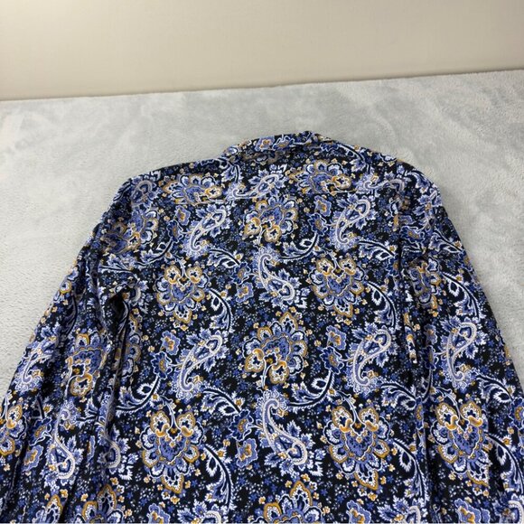 Robert Graham Men's Small Classic Fit Paisley Navy Long Sleeve Shirt - Picture 15 of 15